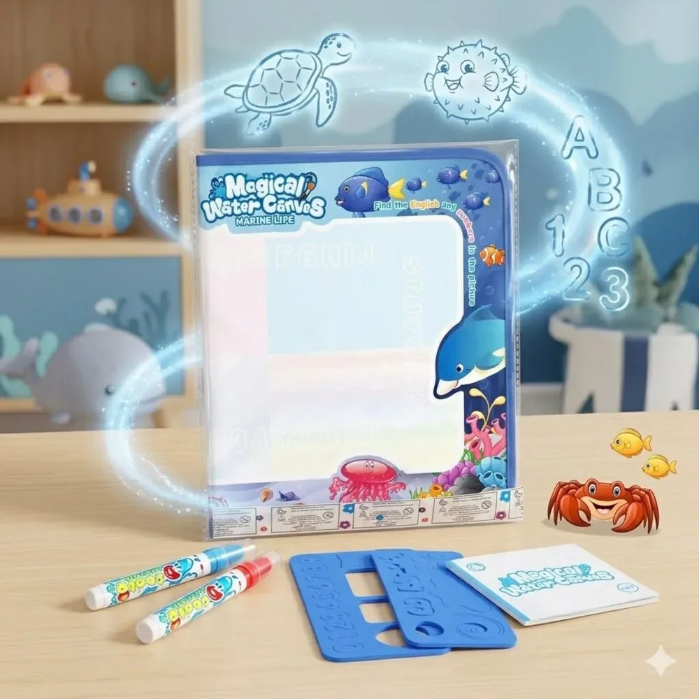 NEW Magical Water Canvas Ocean World Mess-Free Doodle Mat Toddler Learning Toy
